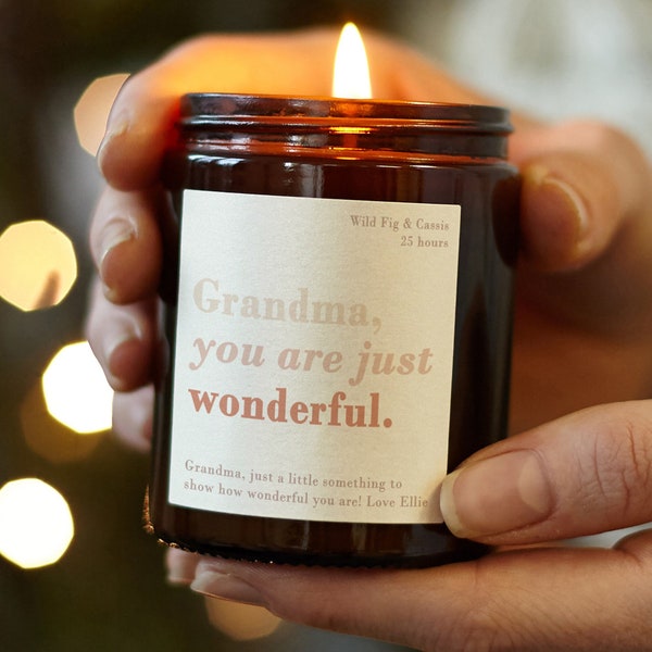 Grandma Gift You Are Wonderful Candle, Christmas Gift, Christmas Scented Candle