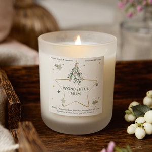 Christmas Gift for Mum from Daughter Star Candle, Christmas Gift, Christmas Scented Candle Gift for Mum - Personalised Gifts