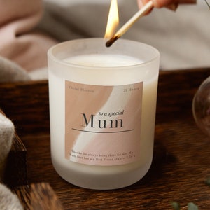 To a Special Mum Gift Personalised Frosted Glass Scented Candle, Christmas Gift - Personalised Gifts