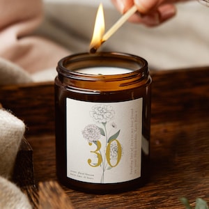 Any Age Birthday Gift Floral Personalised Candle, Birthday Gift for Friend, Birthday Gift for Her- Personalised Gifts