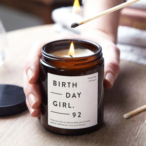 Birthday Gift for Her Modern Personalised Candle, Birthday Gift for Friend, Birthday Gift for Her