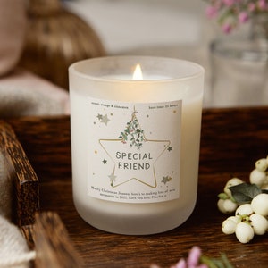 Christmas Gift for Friend Star Candle, Christmas Gift, Christmas Scented Candle - Personalised Gifts