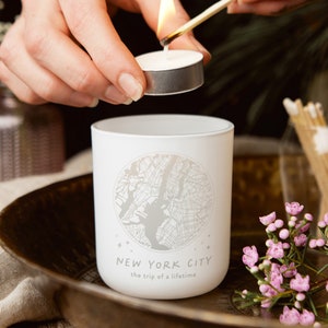 Irgendeine Karte Personalisiertes Geschenk Teelichthalter mit Kerzen, Weihnachtsgeschenk - Personalisierte Geschenke