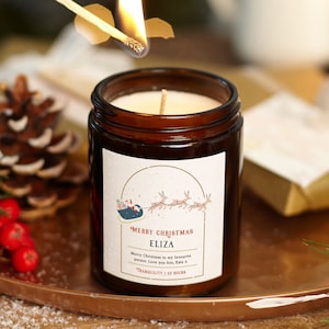 Secret Santa for Her Personalised Soy Candle, Christmas Gift, Christmas Scented Candle Secret Santa Gift Stocking Filler Decoration