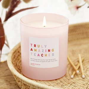 Personalisiertes Lehrer Geschenk - Personalisiertes Dankeschön Kerze für Lehrer - Weihnachtsgeschenk für Lehrer - Personalisierte Geschenke