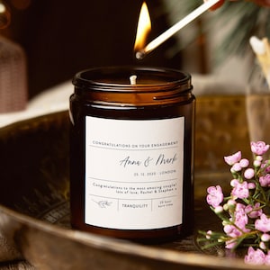 Engagement Gift Scented Candle, Personalised Engagement Candle for Couple- Personalised Gifts