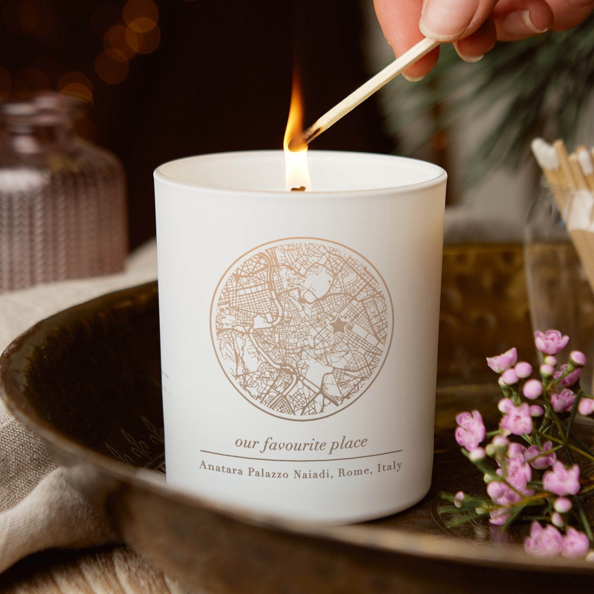 Gift for Her - Custom Map Candle - Personalised Engraved Scented Candle, Christmas Gift - Personalised Gifts
