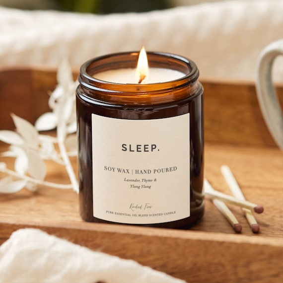 Aromatherapy Candles - Sleep, De-stress, Happiness - Toxin Free Essential Oil Blend, Christmas Gift