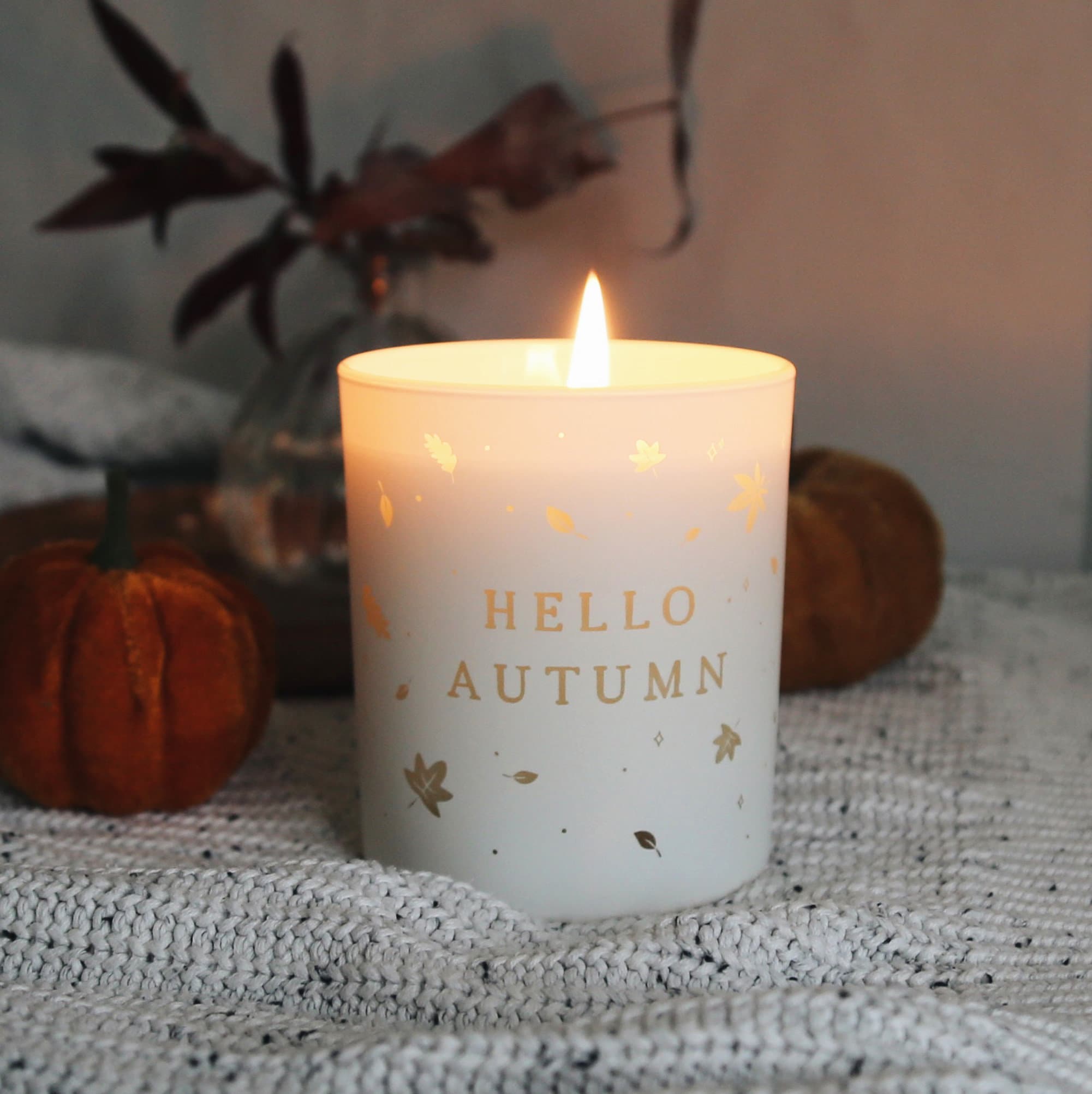 Autumn Candle Hello Autumn Glow Through- Glow Through Candle, Soy Wax (no paraffin)