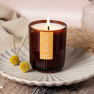 Secret Beach Scented Soy Amber Candle image 1