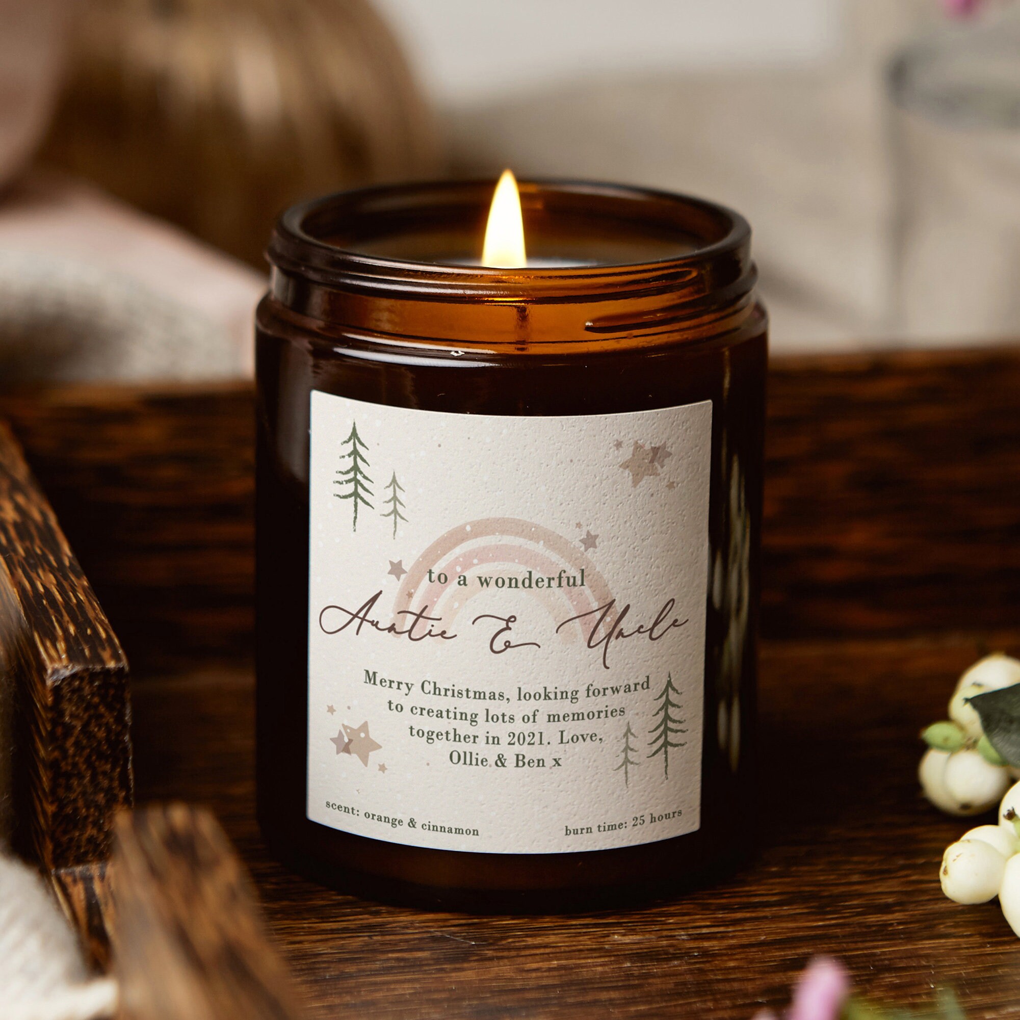 Auntie and Uncle Christmas Gift Rainbow Candle Etsy