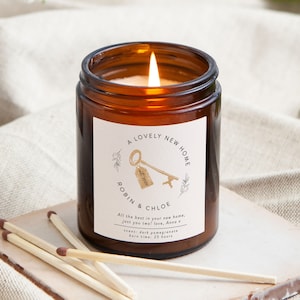 Housewarming Gift For Couple - New Home Personalised Gift Idea - Scented Apothecary Candle Key - Personalised Gifts