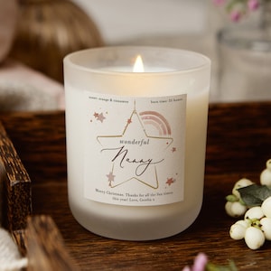 Christmas Gift for Nanny Star Candle, Christmas Gift, Christmas Scented Candle - Personalised Gifts
