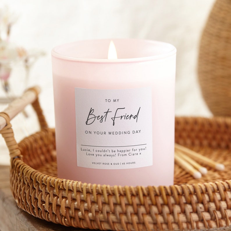 Personalized Wedding Gift for Best Friend Candle