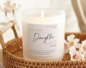 Daughter Wedding Gift Candle, Personalised Soy Wax Scented Candle