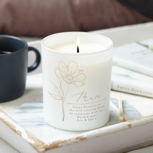 Birthday Gift For Mum - Mum Gift Ideas - Mother's Day Personalised Engraved Candle