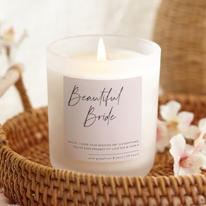 Regalo di nozze per la sposa: candela con scritta &quot;Meted Script&quot;, regalo di nozze personalizzato unico per coppia, sposa - Regali personalizzati