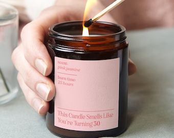 Vela de regalo para 30 cumpleaños, con aroma a 30 años - Regalos personalizados
