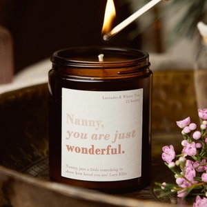 Nanny Gift You Are Wonderful Candle, Christmas Gift, Christmas Scented Candle - Personalised Gifts