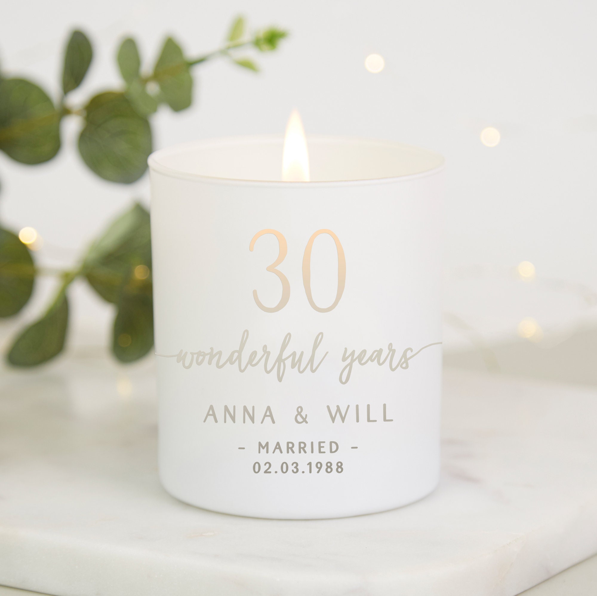 Wedding Anniversary gift personalised Pillar Candle Wedding Anniversary gift personalised Pillar Candle