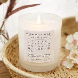 Wedding Gift for Bride Calendar Candle, Unique Personalised Wedding Gift for Couple, Bride - Personalised Gifts