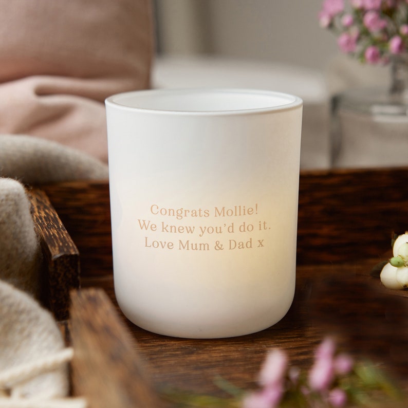 Personalised Graduation Keepsake, Personalised Graduation Present, Engraved Tea Light Holder image 2