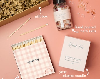 Personalised Birthday Candle Gift Set: Birthday Hamper for Her