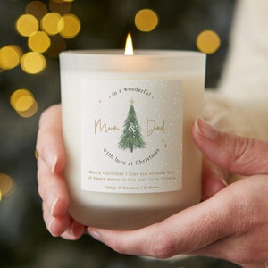 Christmas Gift For Parents, Personalised Gifts For Mum, Christmas Scented Candle - Personalised Gifts