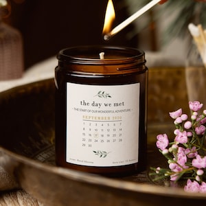 Regalo para cualquier fecha: vela de boticario personalizada para una fecha especial. Regalo de aniversario para ella: 1.º, 5.º, 10.º, 20.º, 30.º y 40.º aniversario.