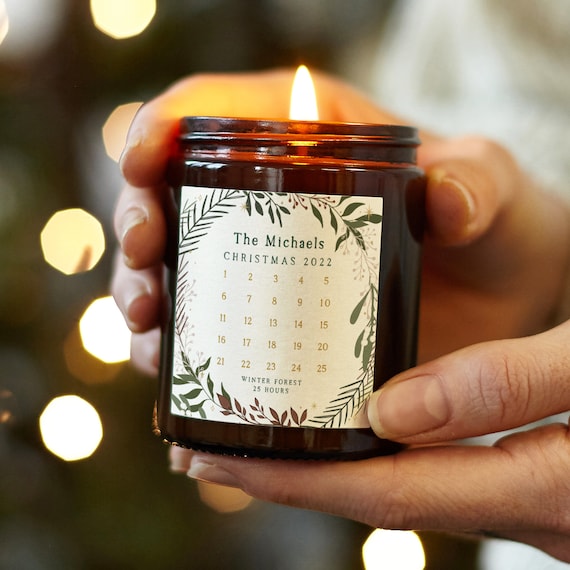 Advent Calendar Candle Botanical Christmas Wreath Gift, Christmas Gift,  Christmas Scented Candle - Etsy