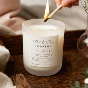 Wedding Gift for Couple Personalised Candle, Unique Personalised Wedding Gift for Couple, Bride - Personalised Gifts
