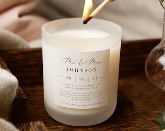 Wedding Gift for Couple Personalised Candle, Unique Personalised Wedding Gift for Couple, Bride - Personalised Gifts