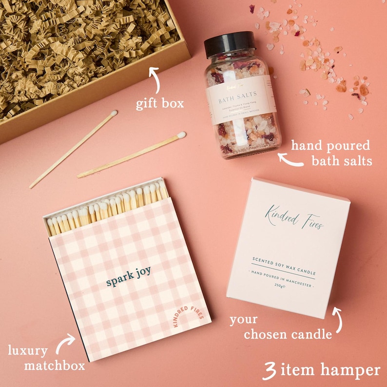 Personalised Initial Candle Gift: Floral Soy Wax Apothecary Jar 3 Item Hamper