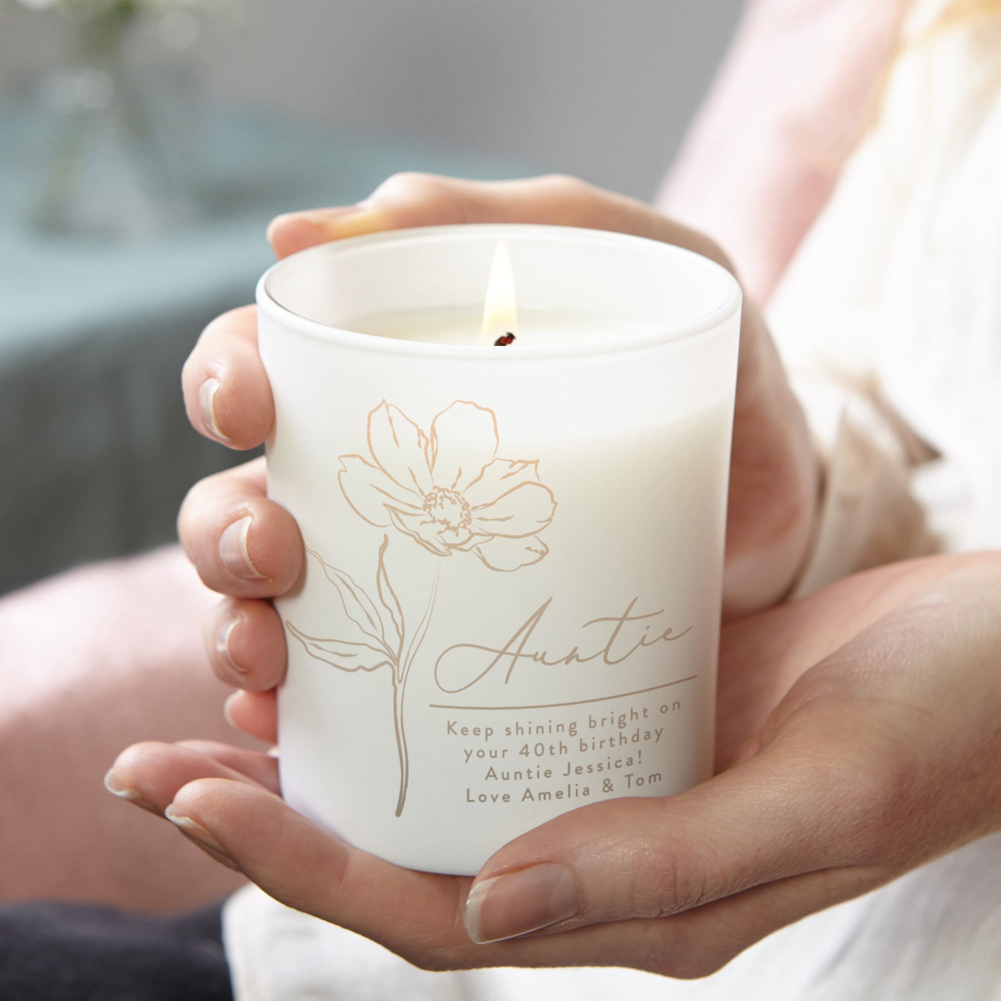 Tante Cadeau d'anniversaire Bougie Florale