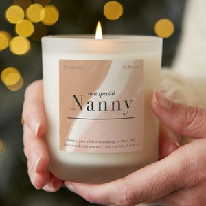 Christmas Gift For Nanny - Nanny Gift Idea - Personalised Scented Candle - Personalised Gifts