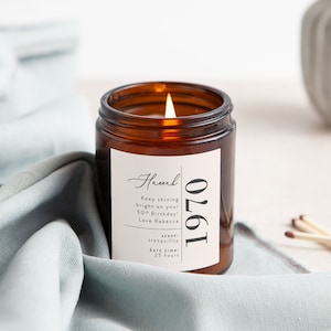 50th Birthday Personalised Soy Candle Gift: Apothecary Jar