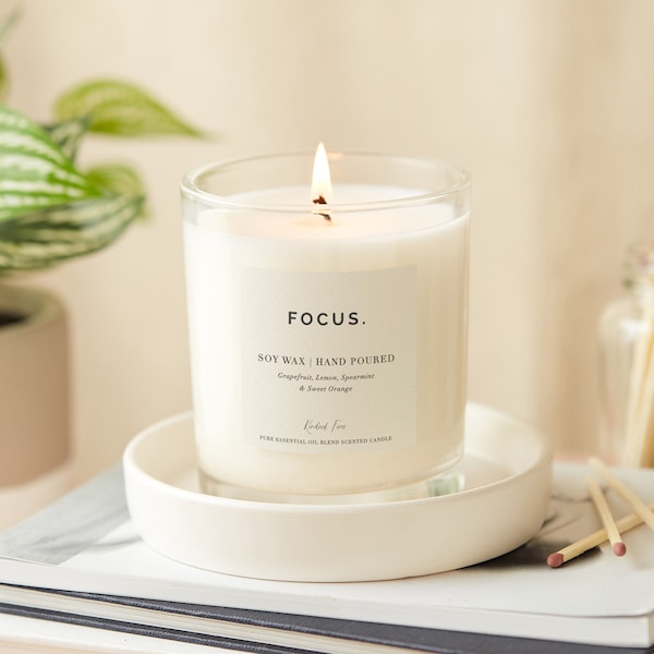 Focus Aromatherapy Candles, Focus Aromatherapy Candle, Boost Focus, Toxin Free, Biodegradable