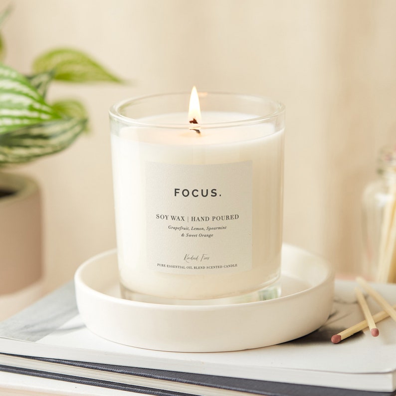 Focus Aromatherapy Candles, Focus Aromatherapy Candle, Boost Focus, Toxin Free, Biodegradable image 1