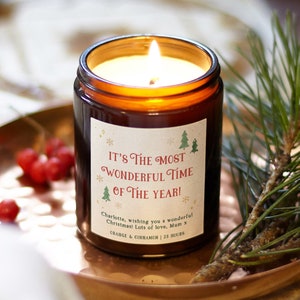 It's The Most Wonderful Time of the Year Personalised Christmas Gift, Christmas Scented Candle