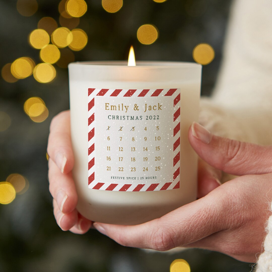 Contemporary Advent Calendar, Candy Cane Stripe Advent Candle