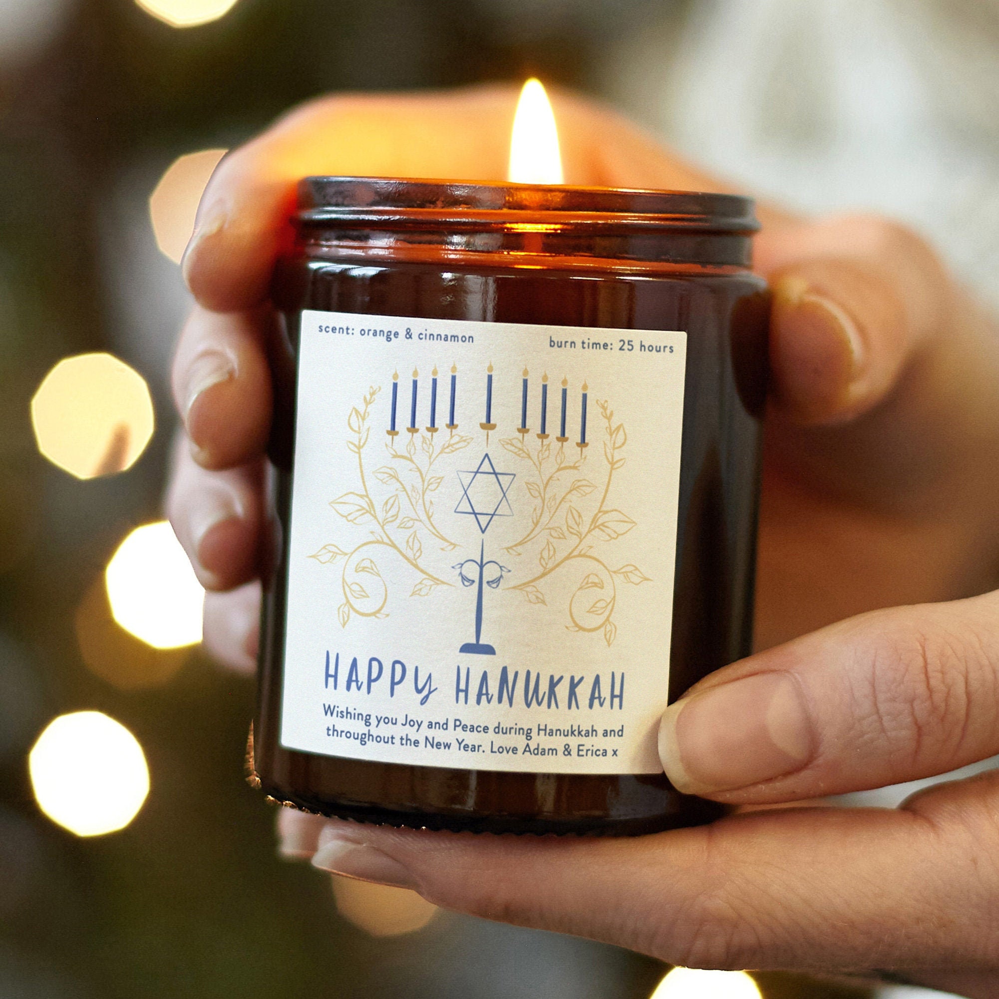 Hanukkah Cadeau Bougie Personnalisée