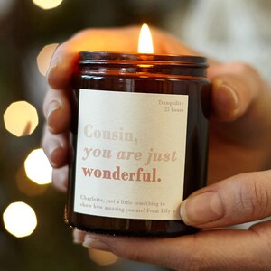 Cousin Christmas Gift - Wonderful Cousin Gift Candle - Cousins Christmas Gift Scented Candle - Personalised Gifts