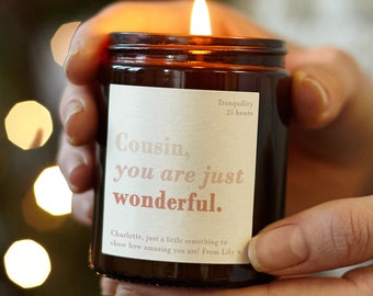 Cousin You Are Wonderful Gift Candle, Christmas Gift, Christmas Scented Candle