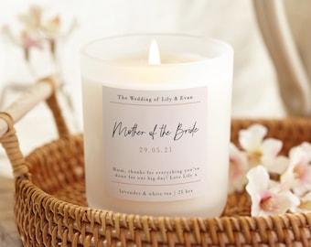 Mother of the Bride Thank You Gift Candle Frosted Glass Scented Candle