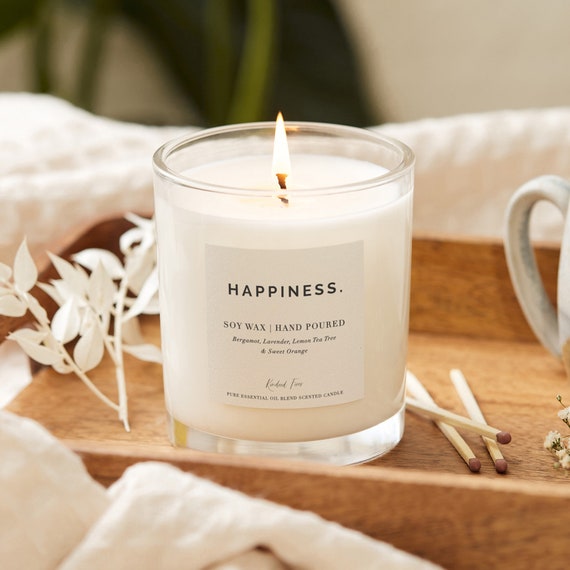 Happiness Aromatherapy Candles, Happiness, Mood Boosting Happiness Candle,  Toxin Free, Biodegradable - Etsy