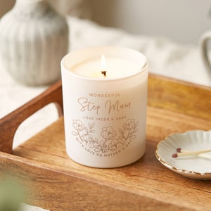 Step Mum Mother&#39;s Day Gift Personalised Candle Keepsake- Personalised Gifts