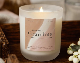 Gift For Grandma, Personalised Gifts For Nan, Granny, Nana, Frosted Candle For Her