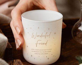 Gift for Her Friend - Tealight Holder with Candles - Keepsake Christmas Gift - Personalised Gifts
