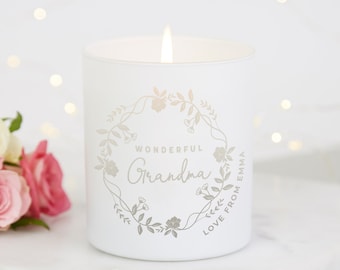 Moederdagcadeau voor oma Gepersonaliseerde kaars aandenken - Gepersonaliseerde cadeaus