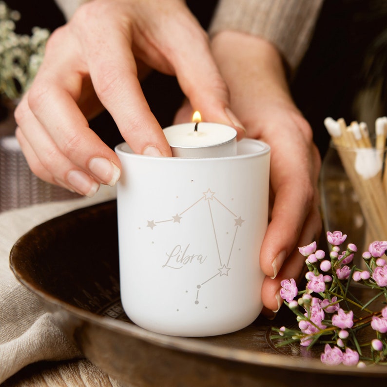 Personalised Zodiac Constellation Birthday Gift Tea Light image 1